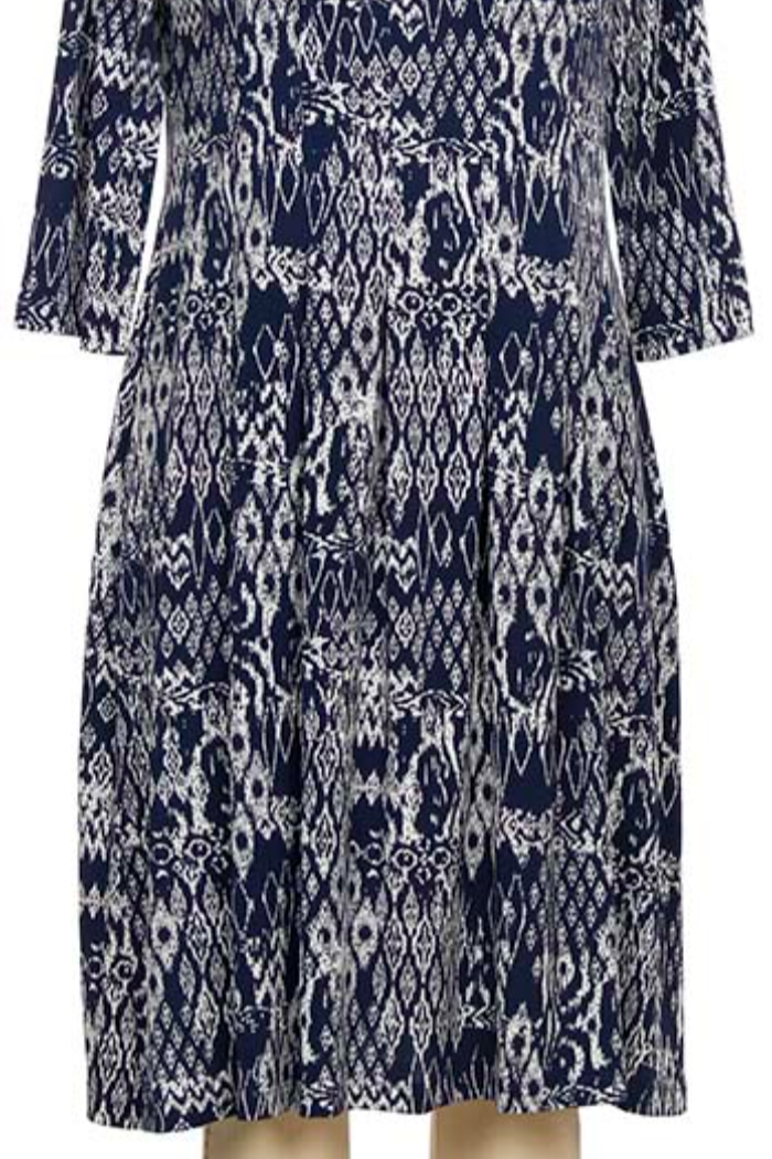 3/4 Slv Madeline Print Dress