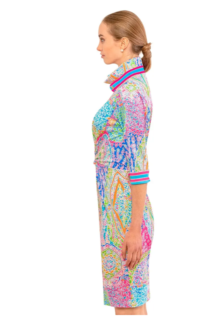 Twist Front Collared Dress