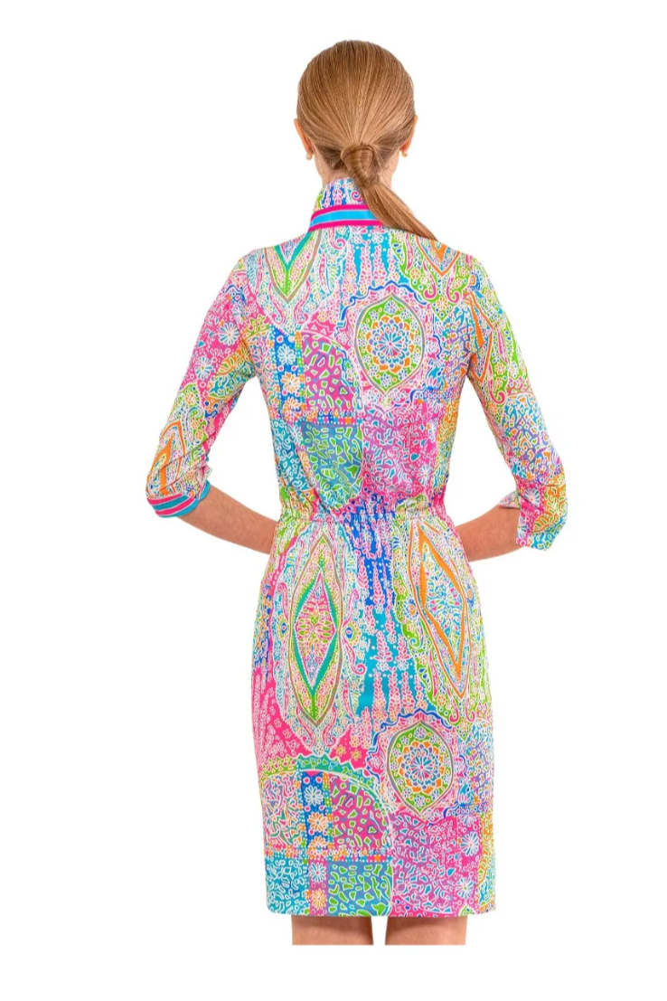 Twist Front Collared Dress
