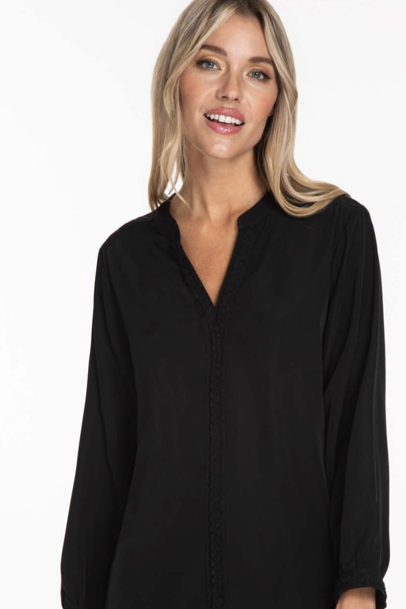 3/4 sleeve band collar top