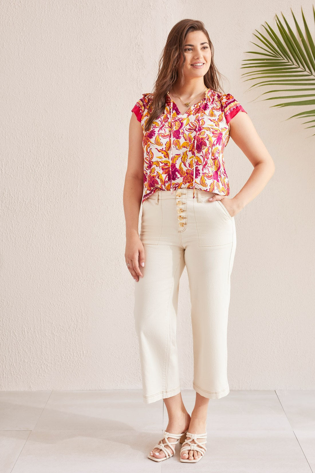 Brooke High Rise Wide Leg Jeans With Button Fly