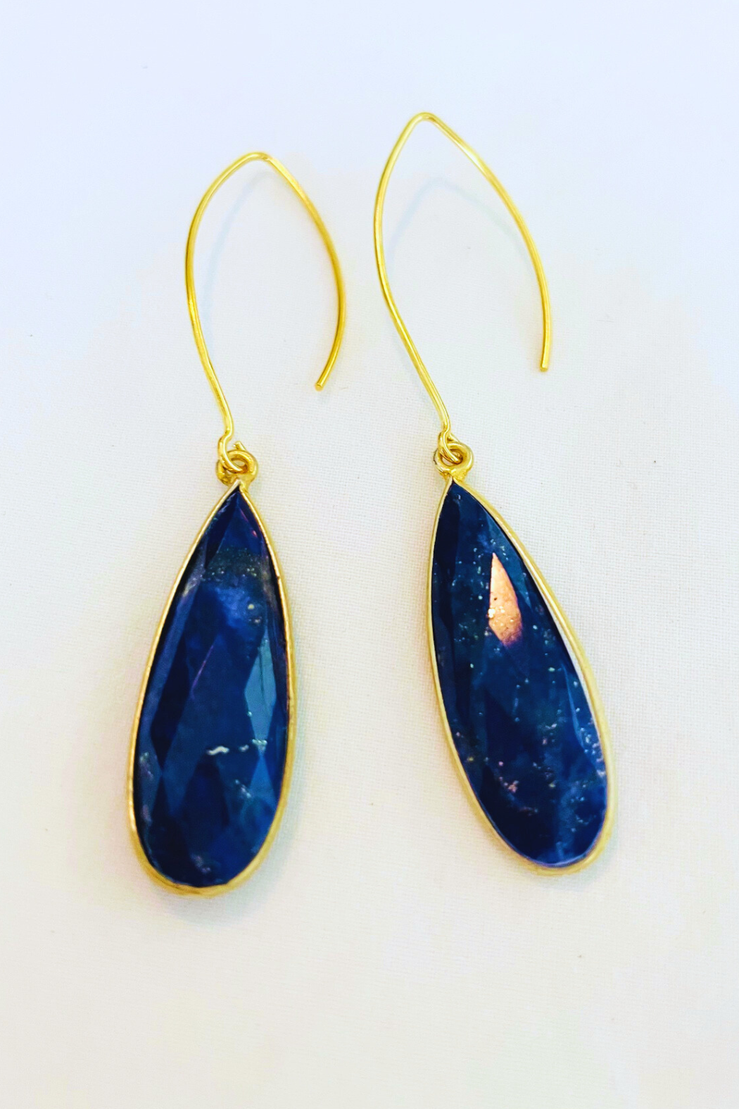 10x30 MM XL Gemstone Drop "V" Shape Earrings