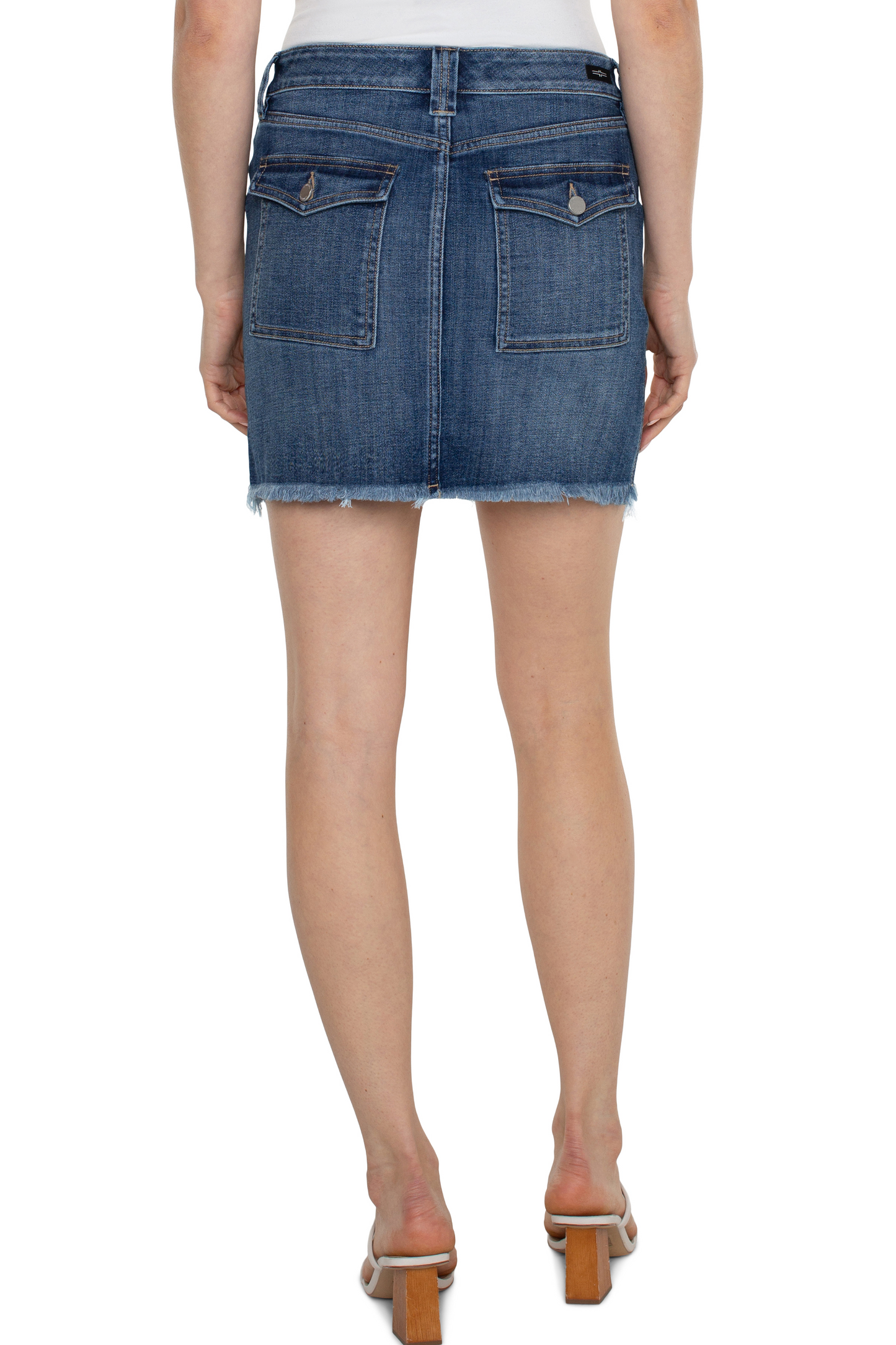 Cargo Skirt w/Frayed Hem