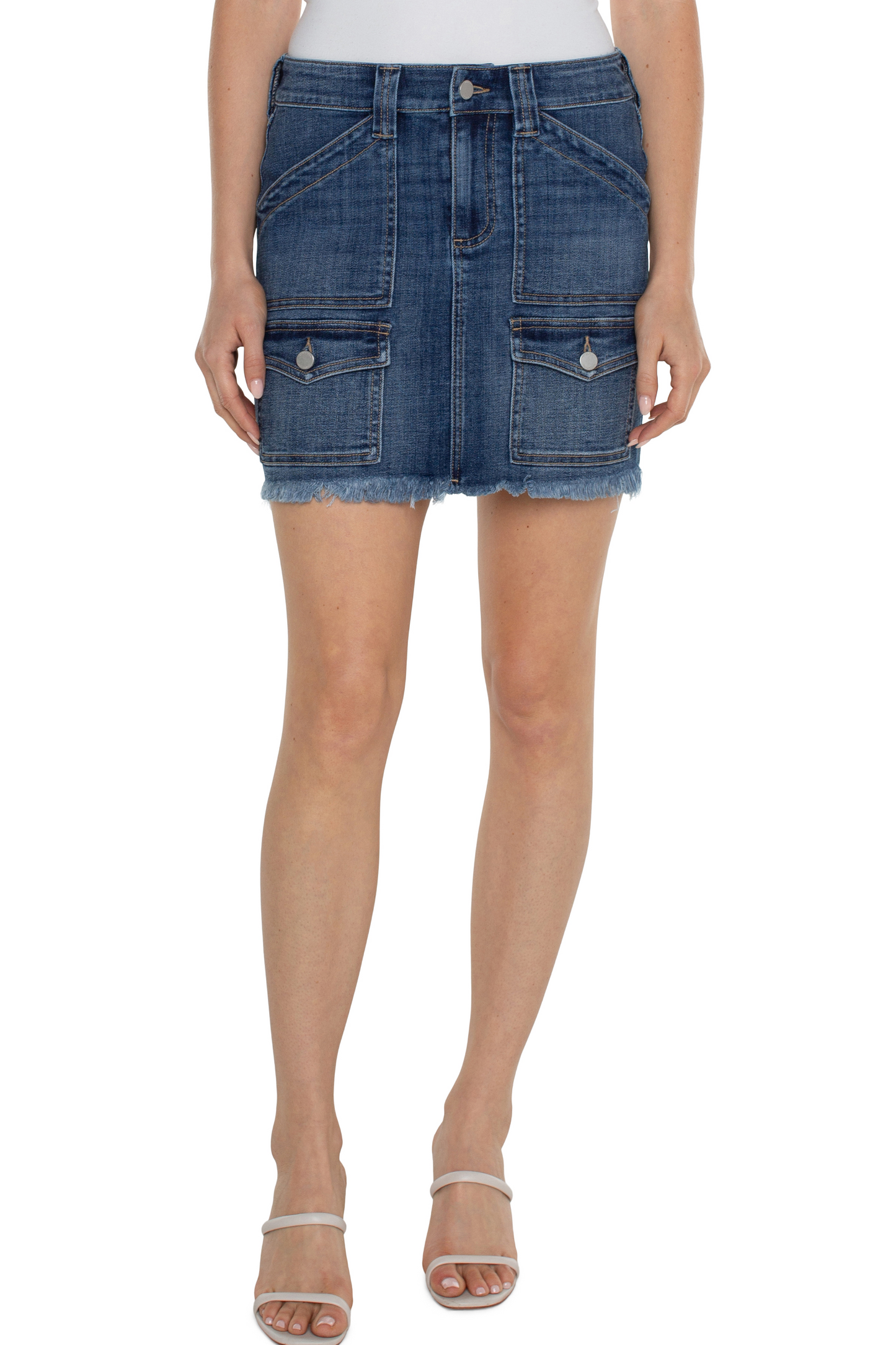 Cargo Skirt w/Frayed Hem