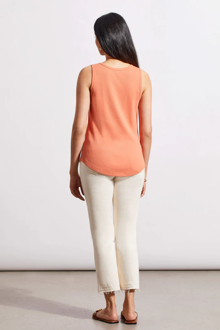 Solid Cotton Henley Tank