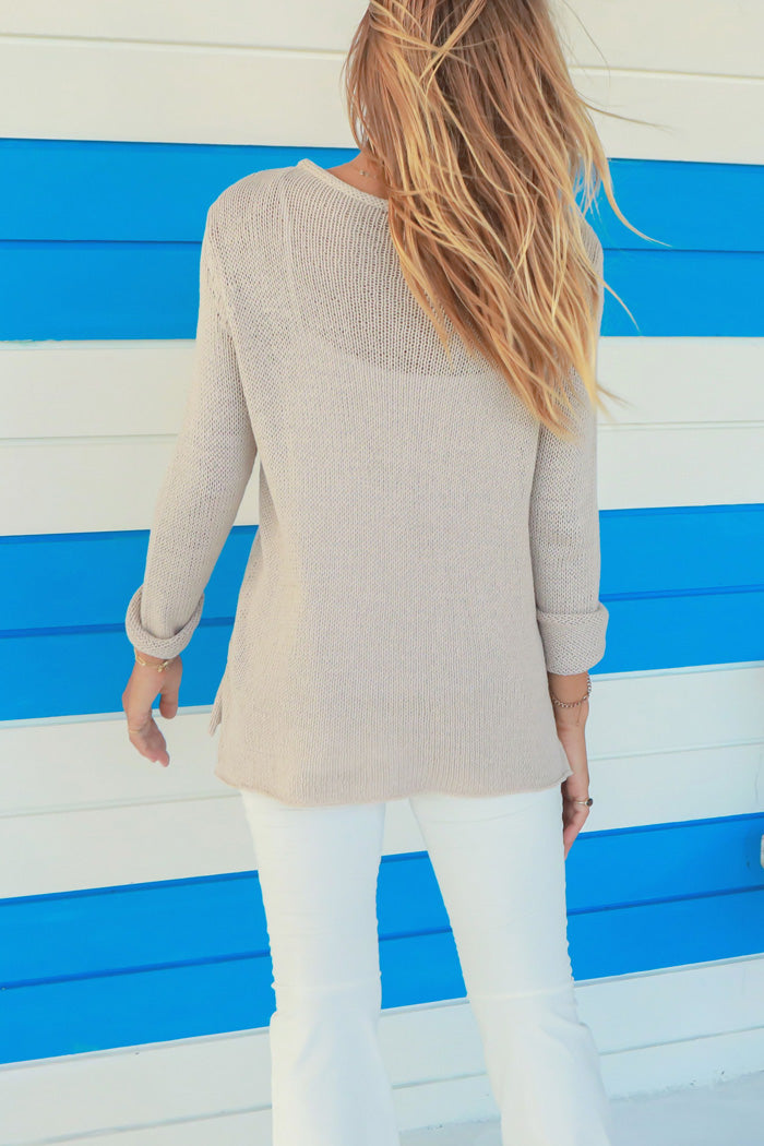 Seashells Vneck Cotton Sweater