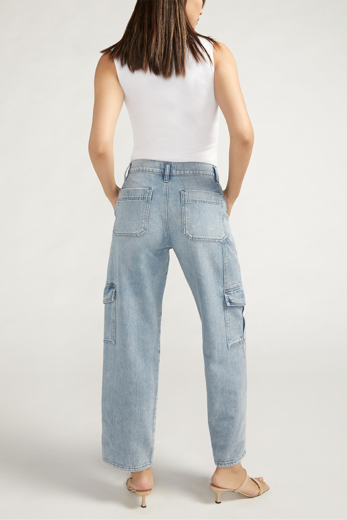 Utility Cargo Mid Rise Straight Leg 28" inseam - Indigo