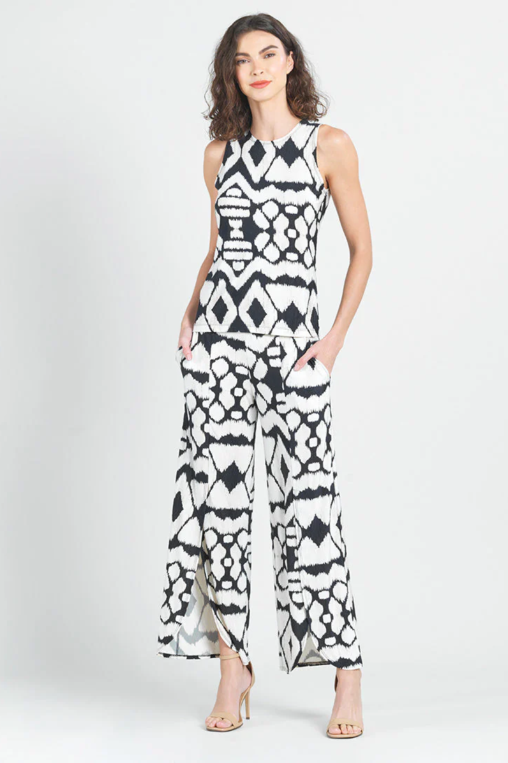 Ultra Soft Silky Pleated Print Tank Top