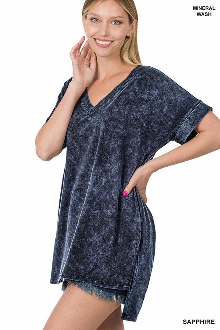 This Mineral Wash Short Sleeve V-Neck