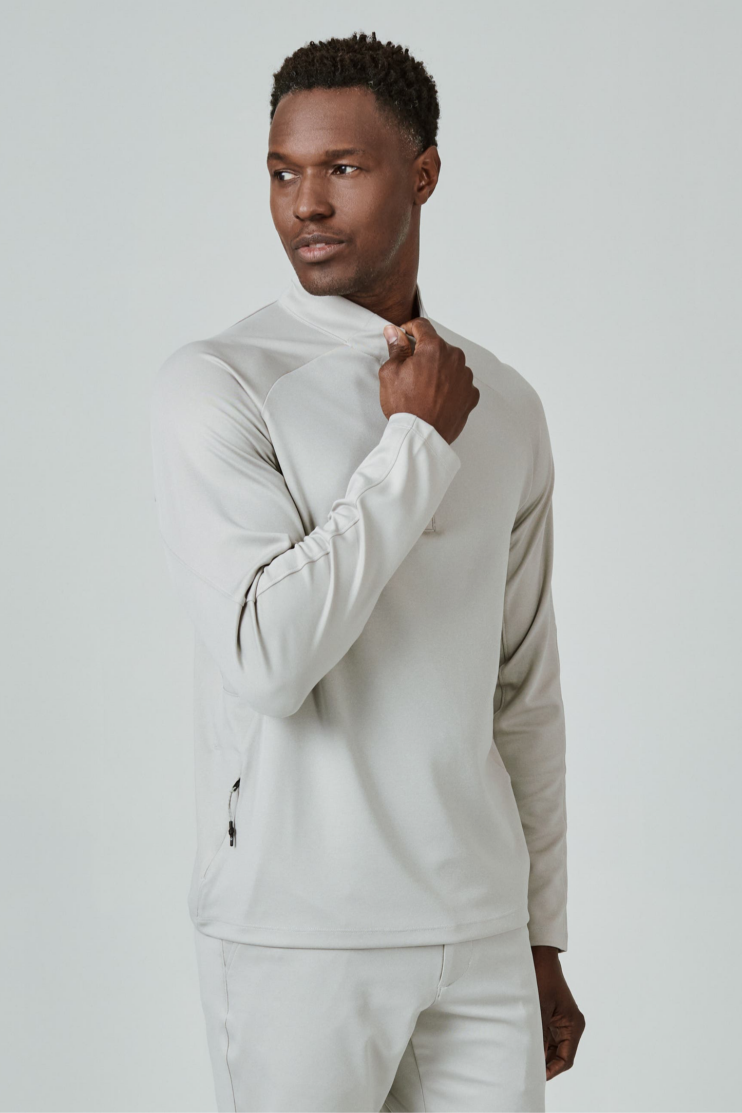 A Game Quarter Zip Pull Over - Tan