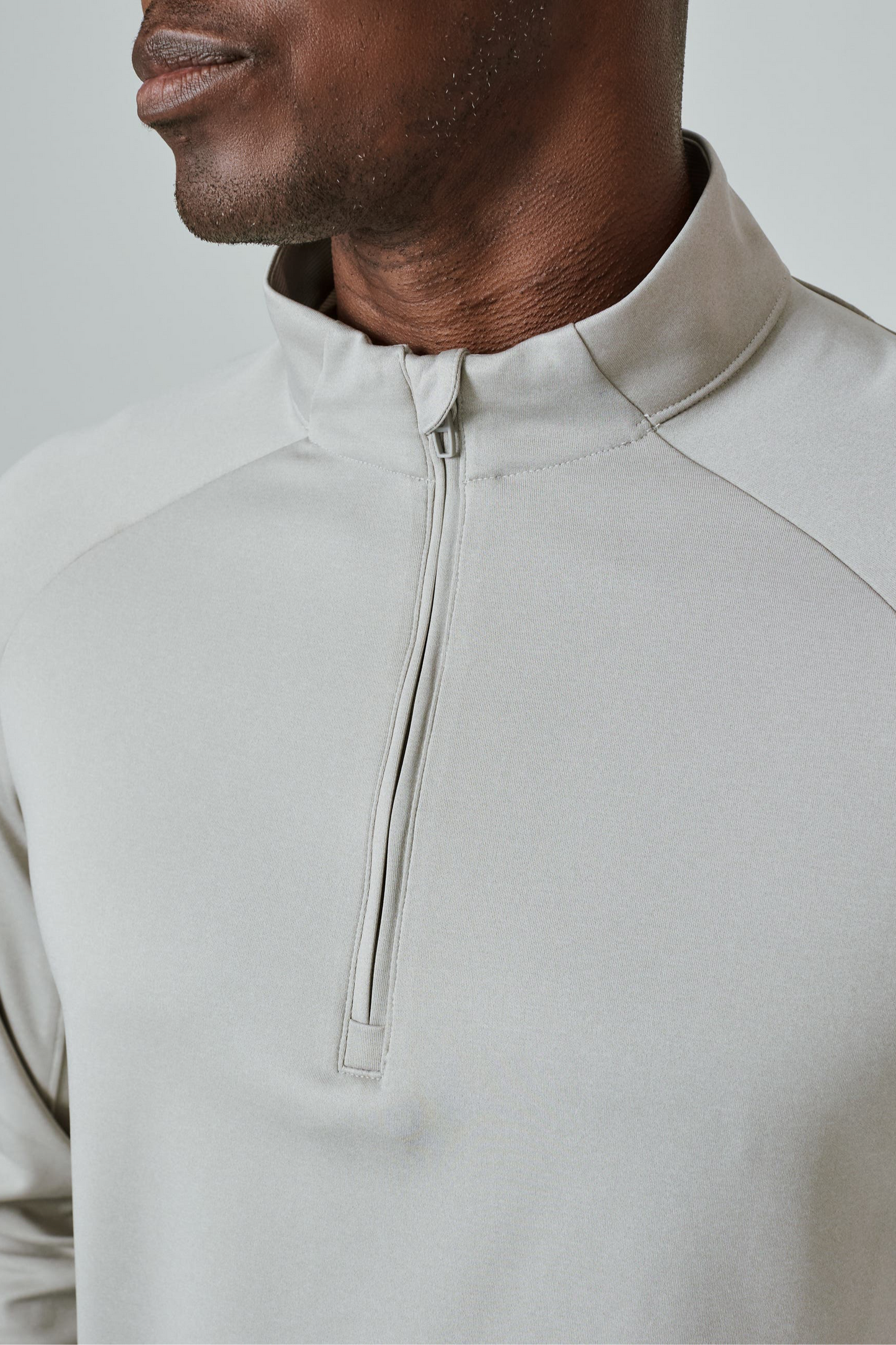 A Game Quarter Zip Pull Over - Tan