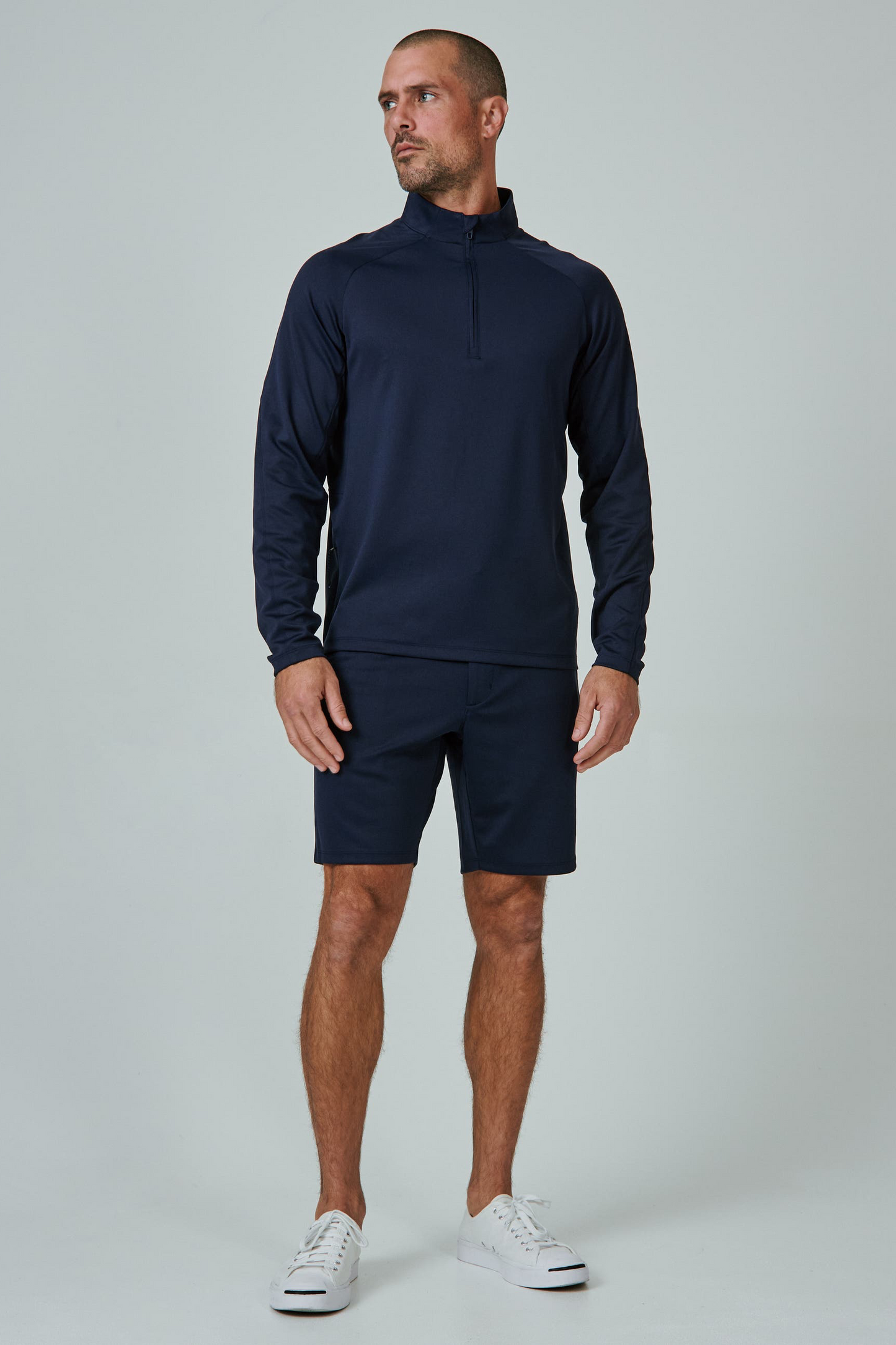 A Game Quarter Zip Pull Over - Navy