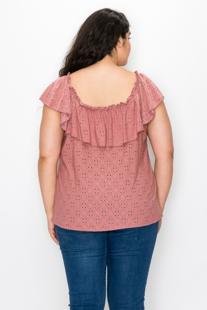 Tie Front Eyelit Blouse