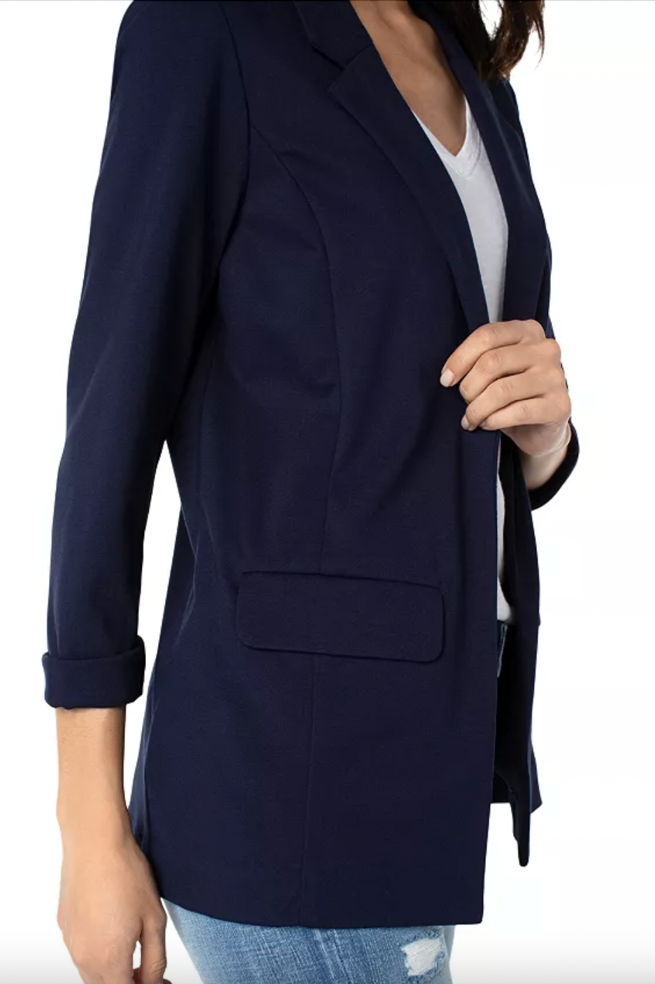 Boyfriend Blazer W/ Princess Darts - Cadet Blue
