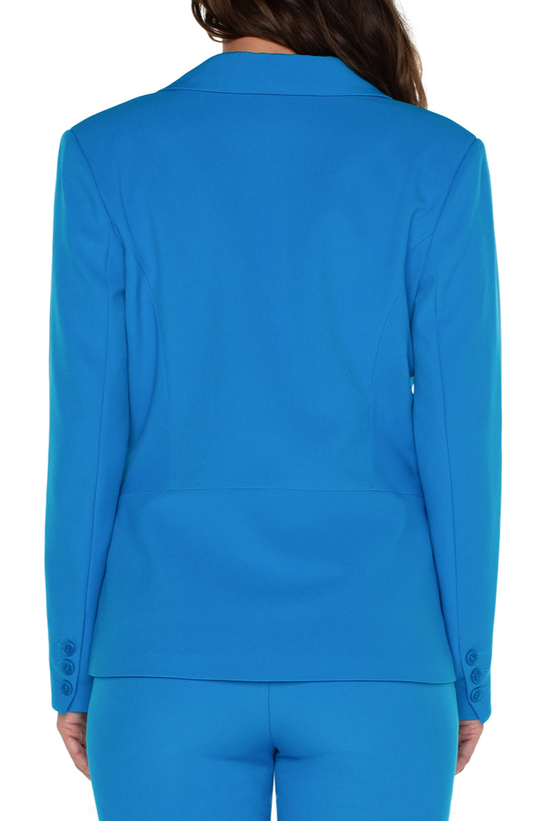 Notch Collar Blazer- Diva Blue