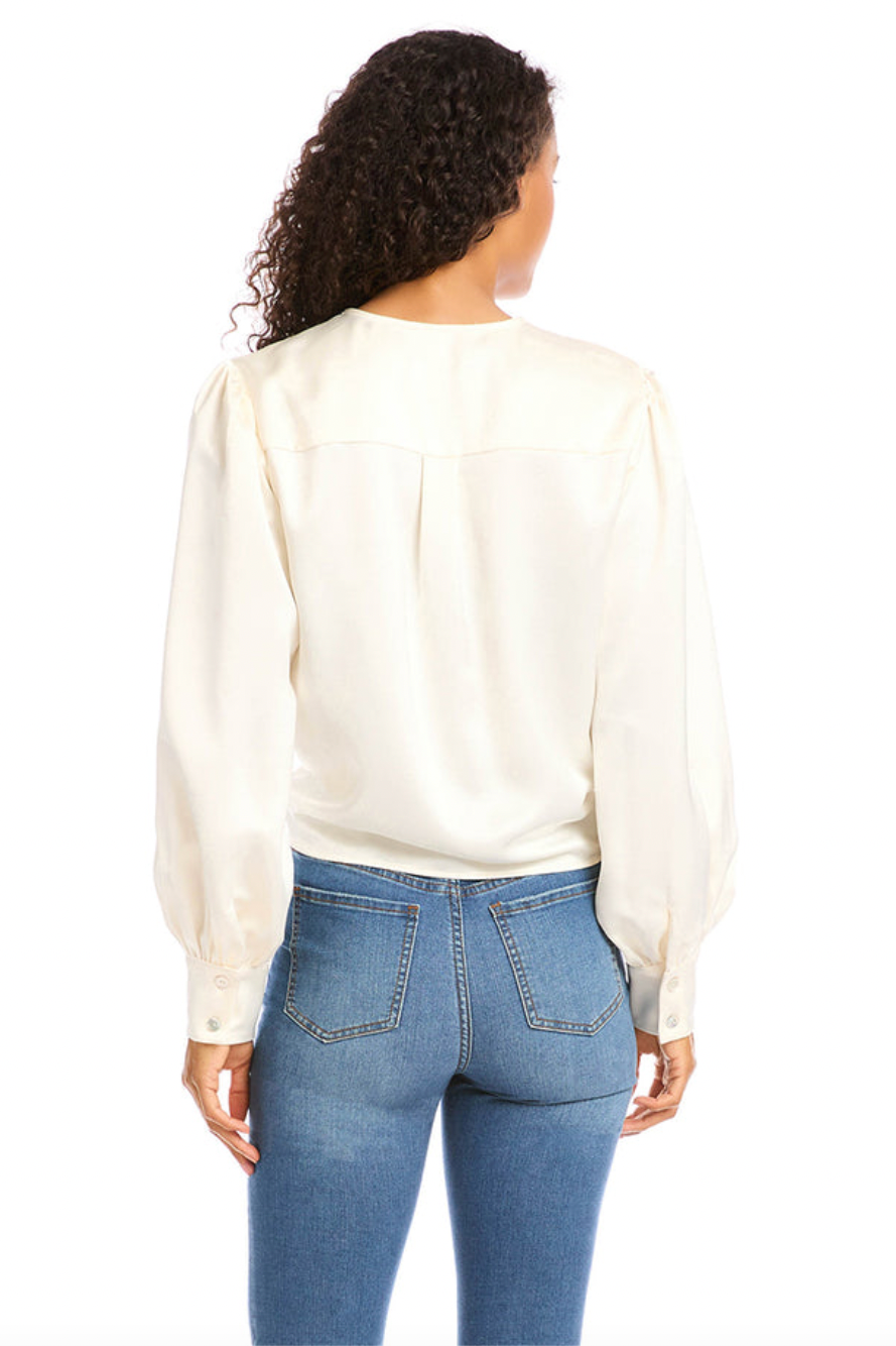 Tie-Front Blouse - Ivory