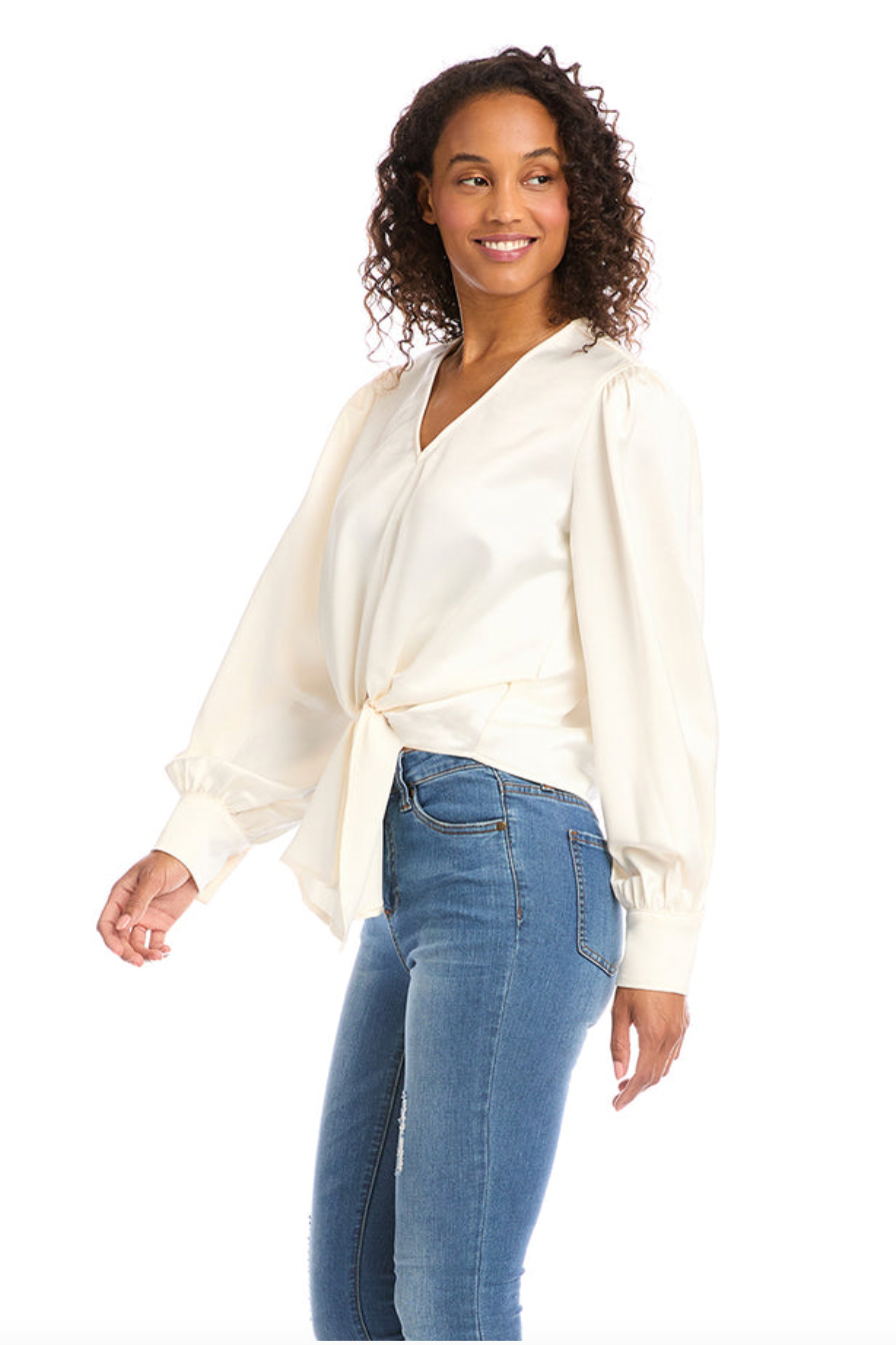 Tie-Front Blouse - Ivory