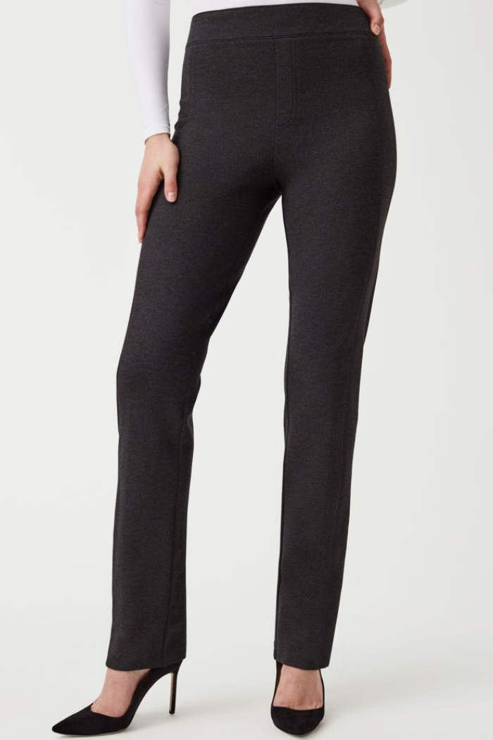 The Perfect Pant Slim Straight- Charcoal Heather