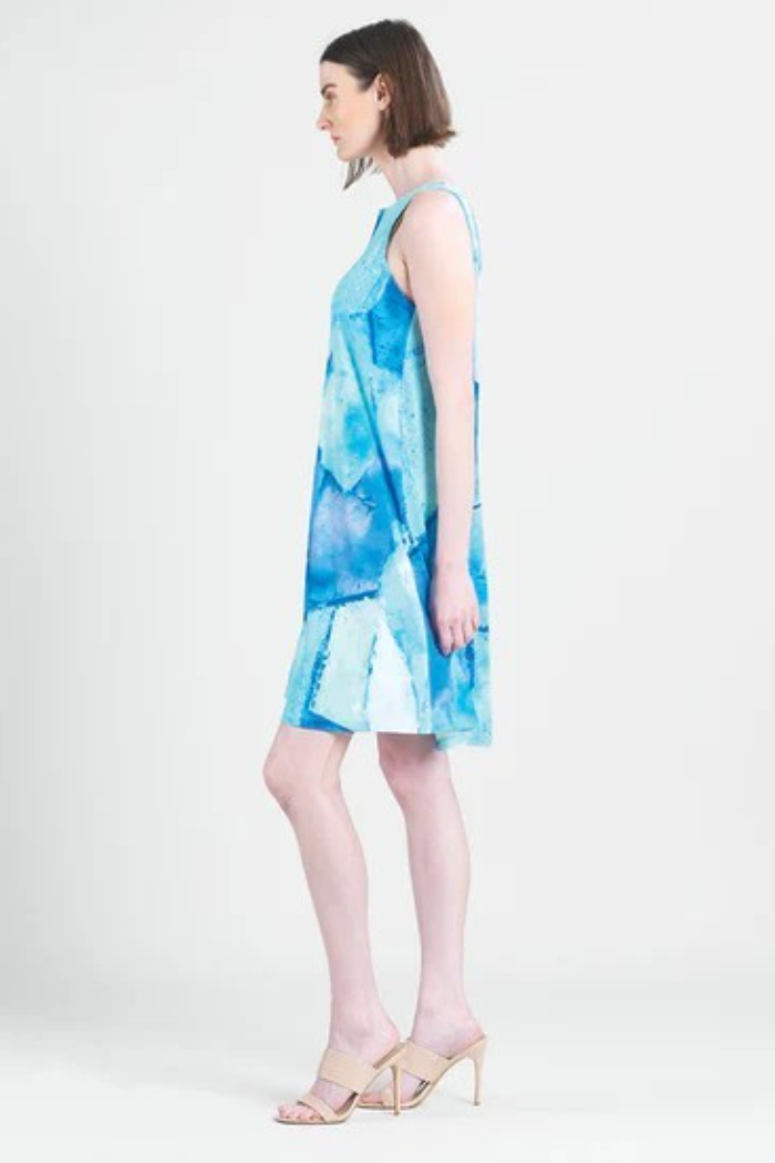 Abstract Print Swing Dress