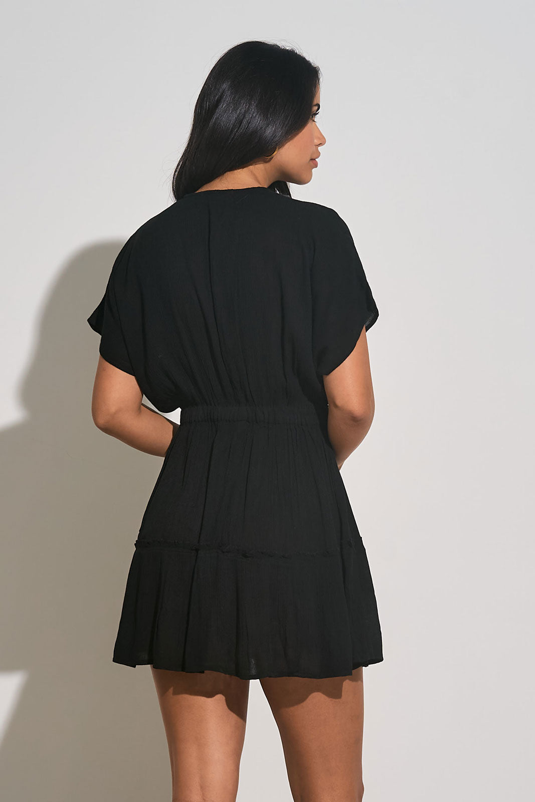 VNeck Ruffle Short Dress