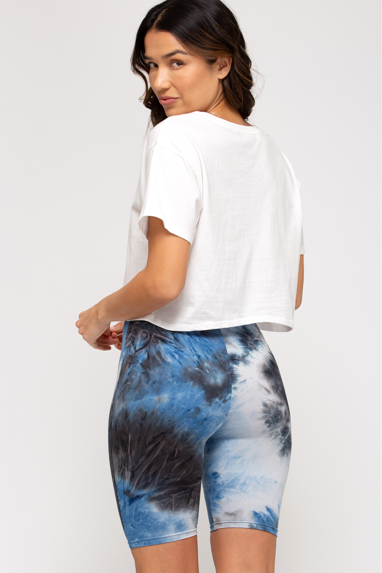 Tie Dyed Knit Biker Shorts