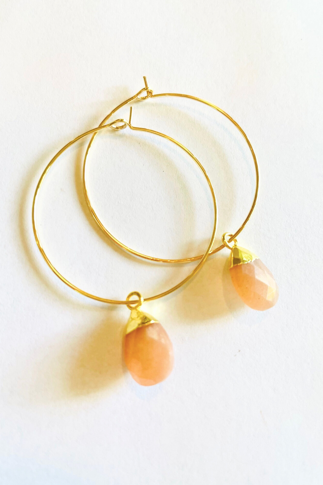 1" - Med Electroplated Gem Drop Hoops