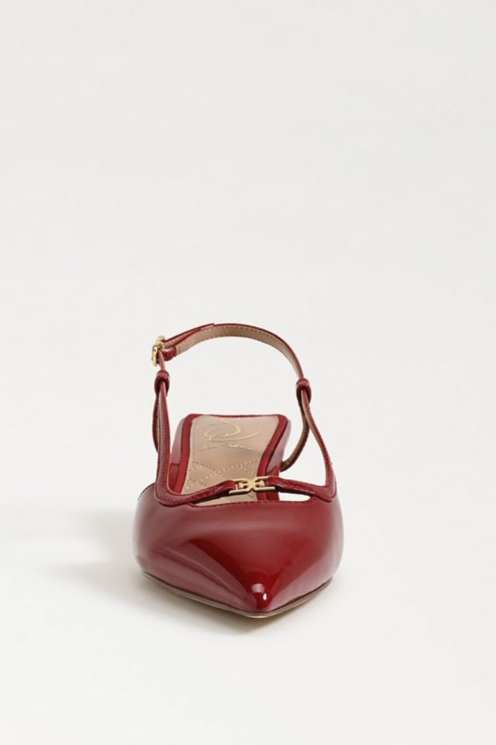 Toni Slingback Kitten Heel - Deep Scarlet Red Patent