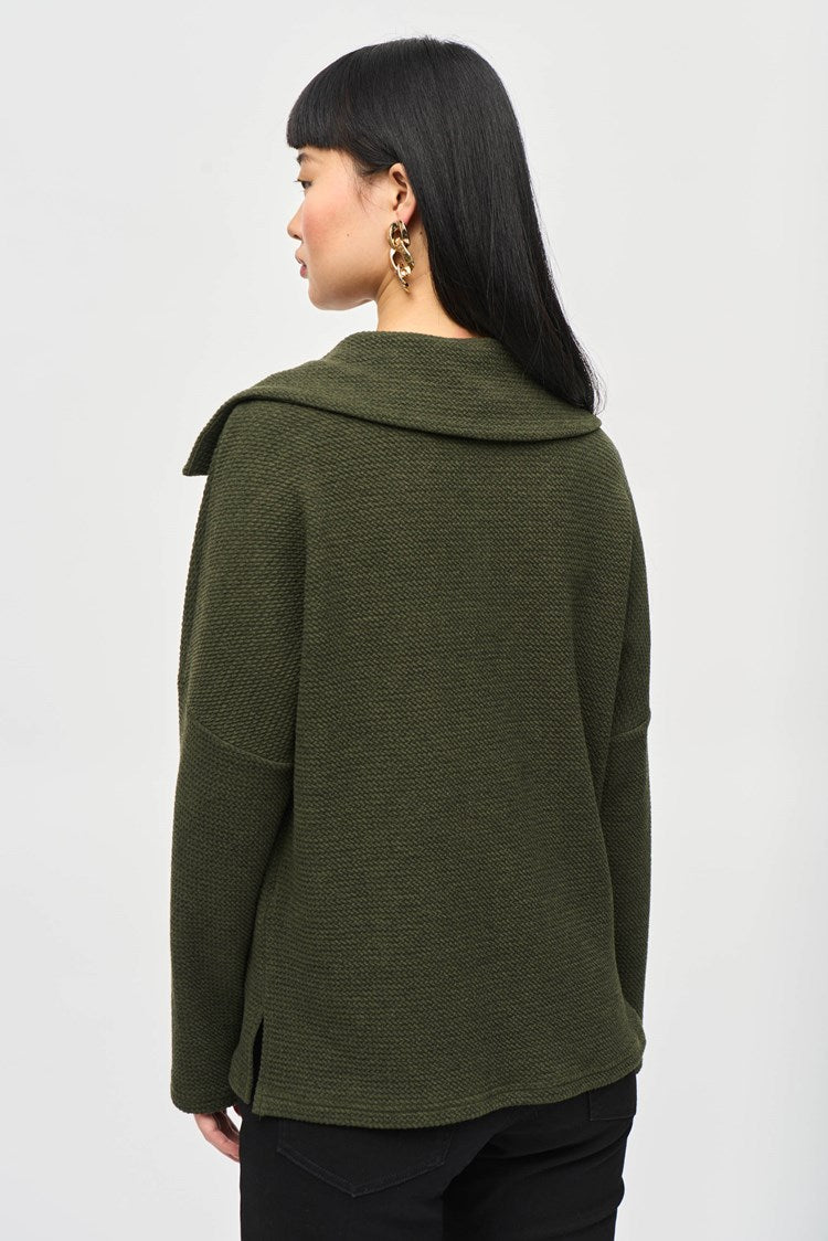 Textured Sweater Knit Boxy Top - Iguana