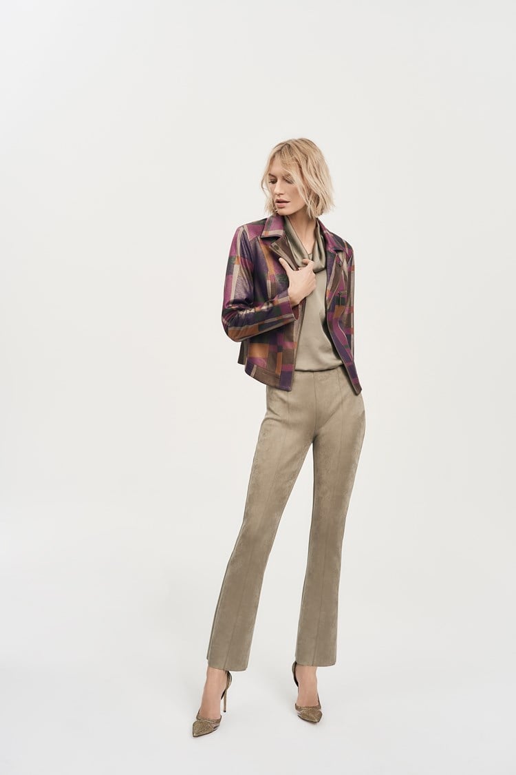 Scuba Suede Flared Pants-Java