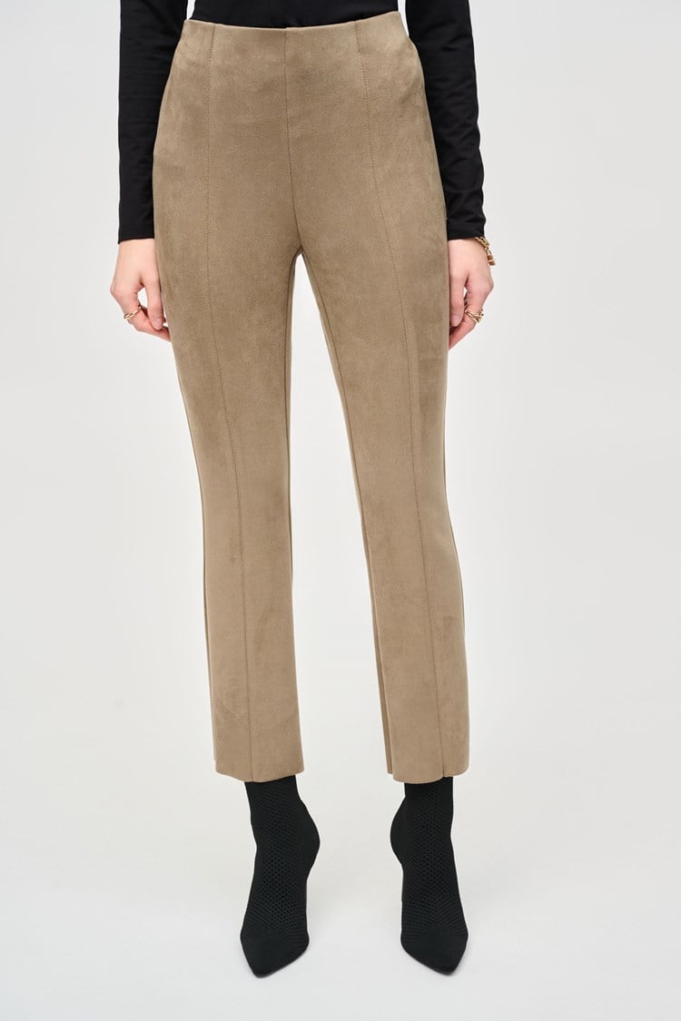 Scuba Suede Flared Pants-Java