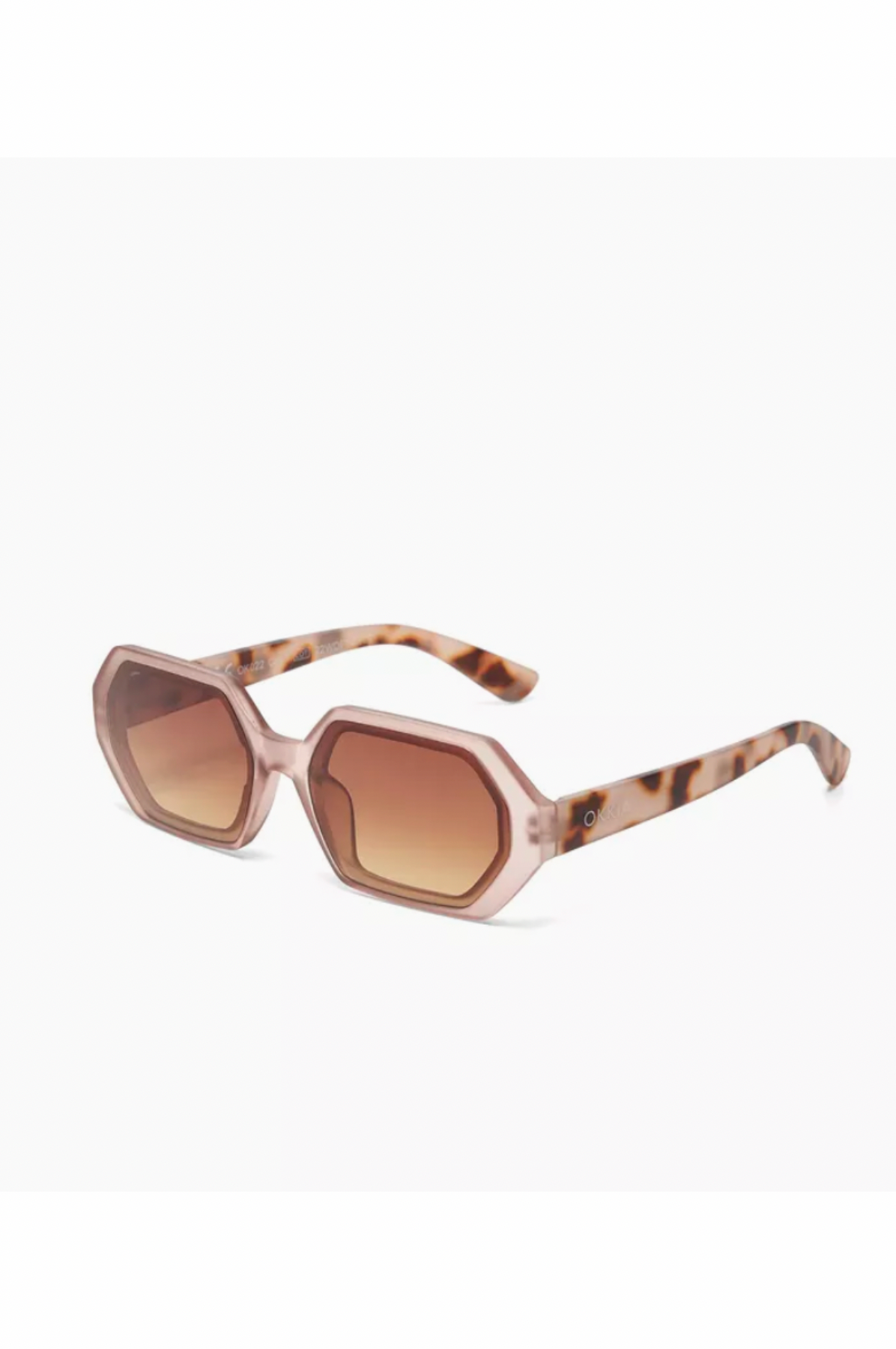 Adrea Hexagonal Sunglasses - Pink Havana