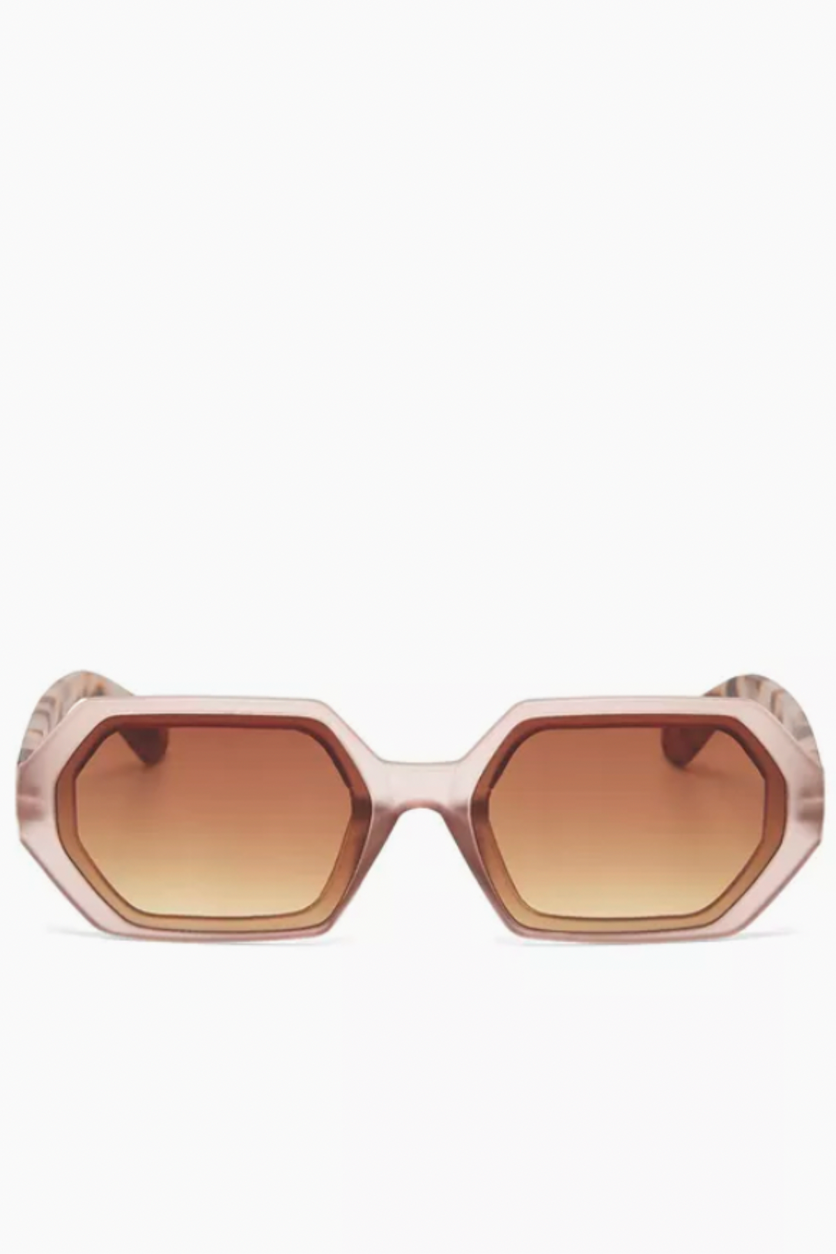 Adrea Hexagonal Sunglasses - Pink Havana