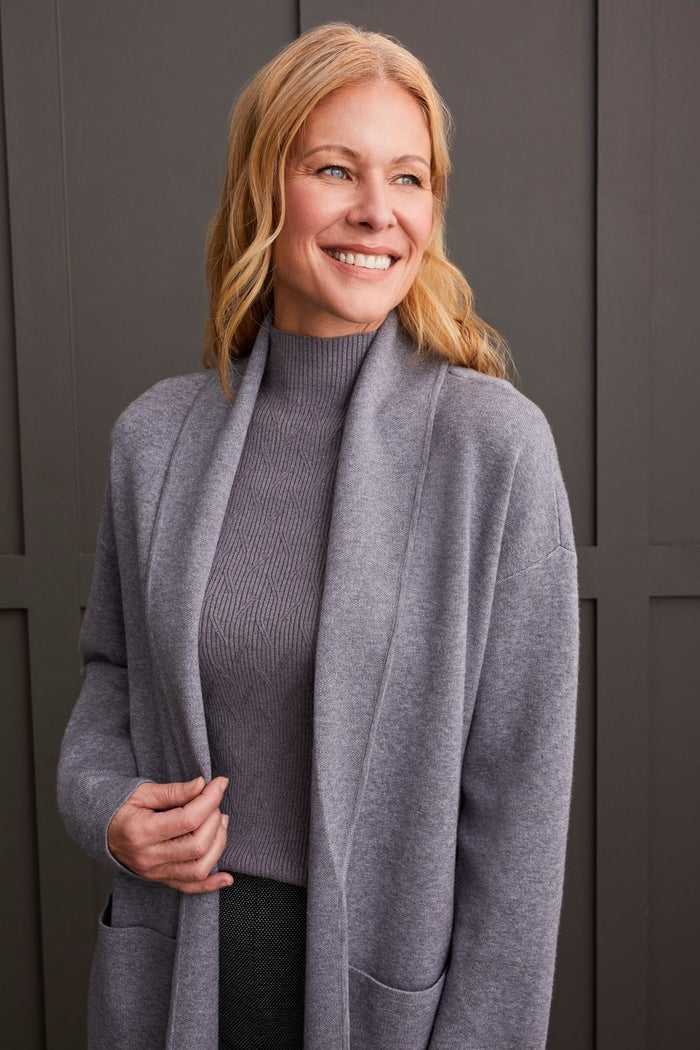 Open Coatigan with Patch Pockets
