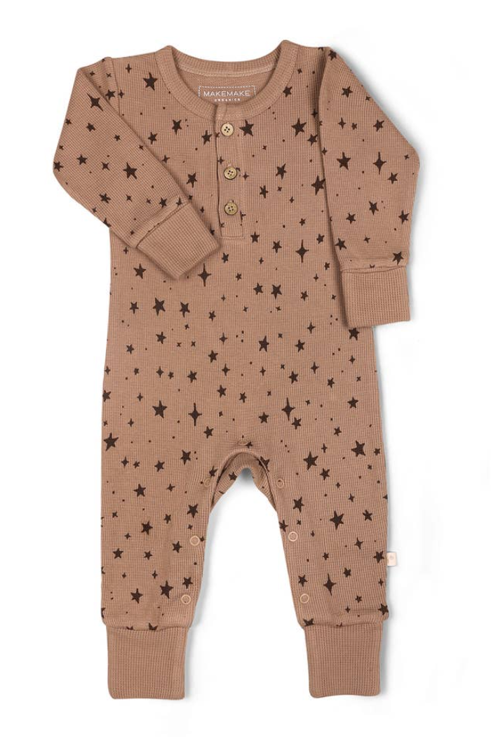 Organic Button Romper-Starstruck