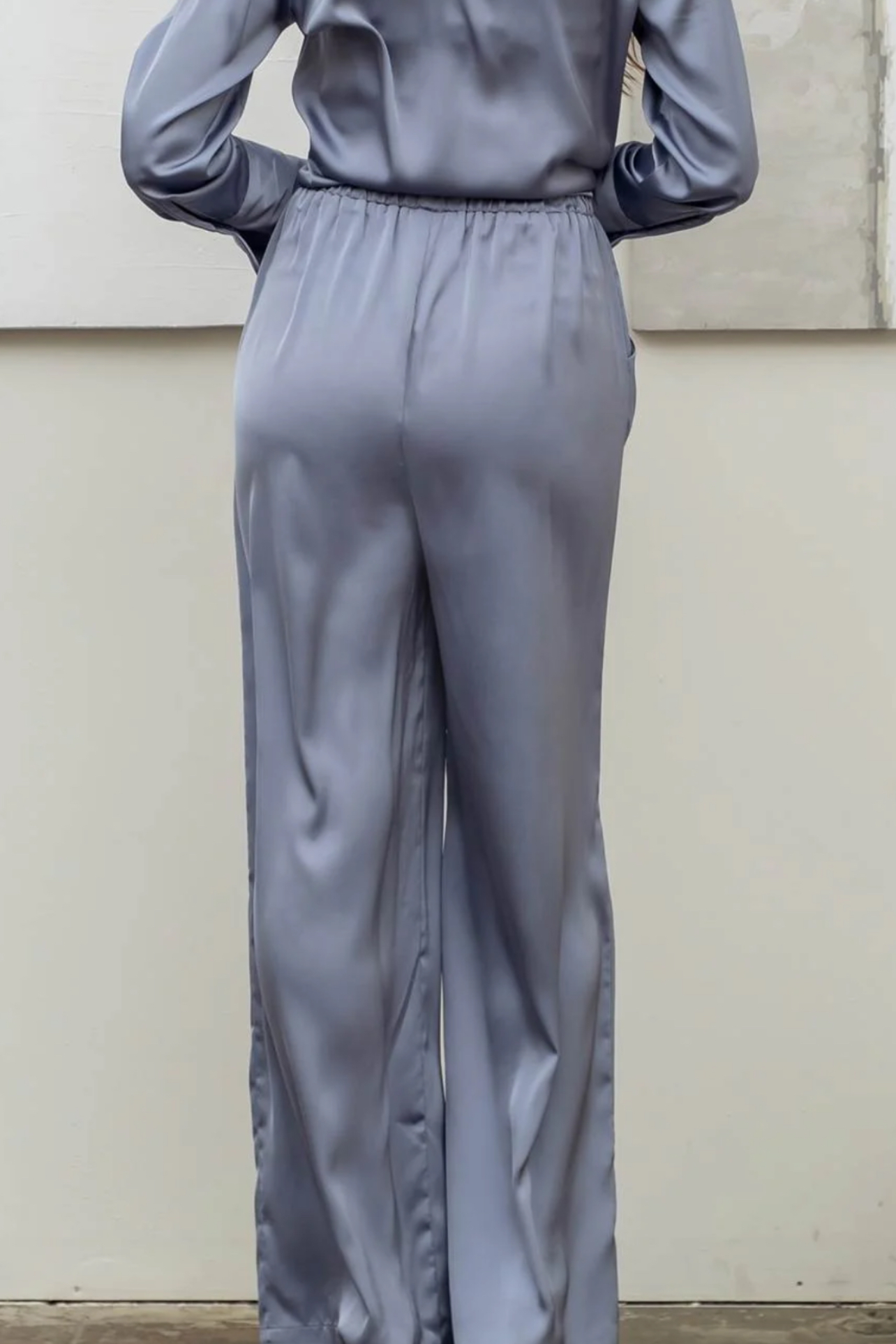 Solid Satin Wide Leg Pants