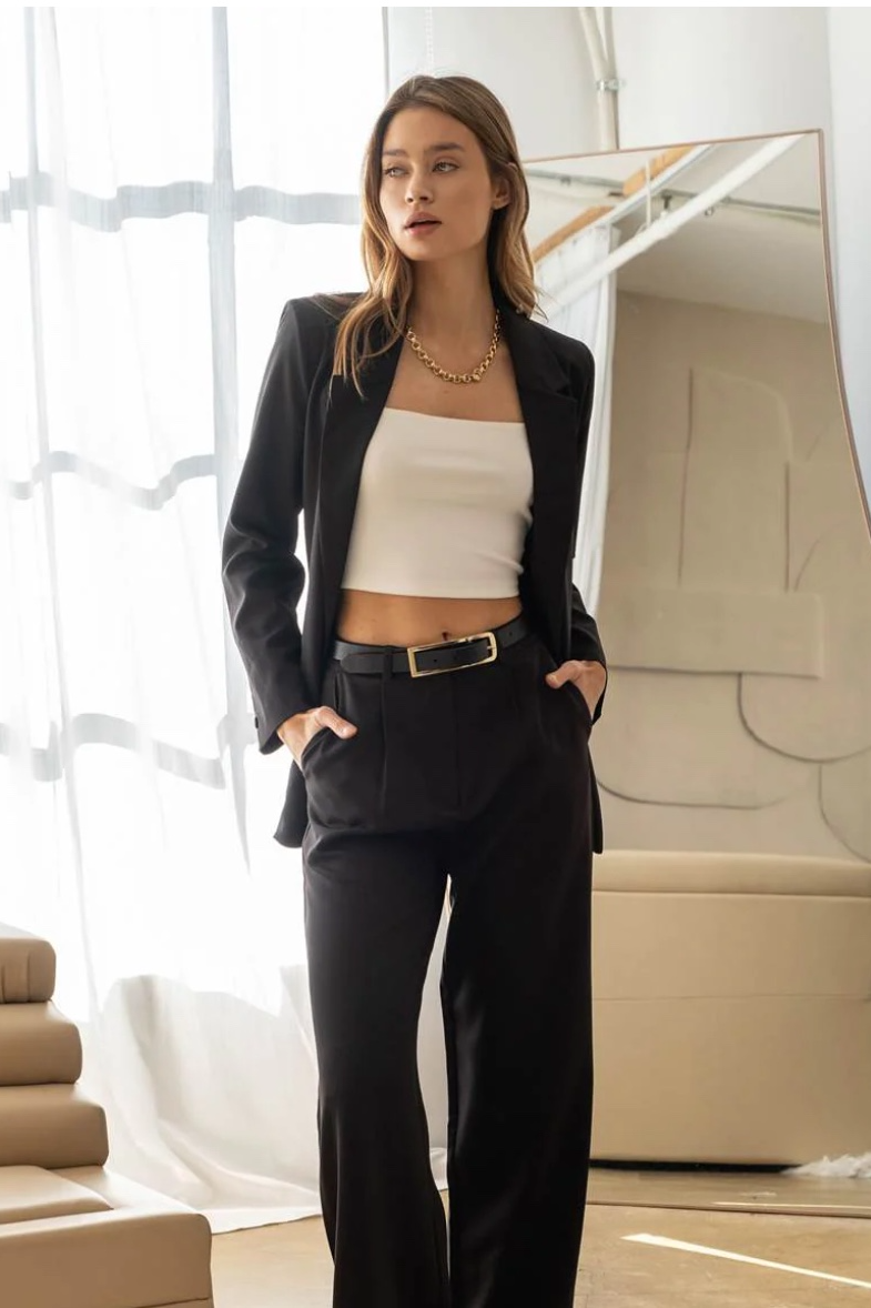 Solid Long Sleeve Blazer