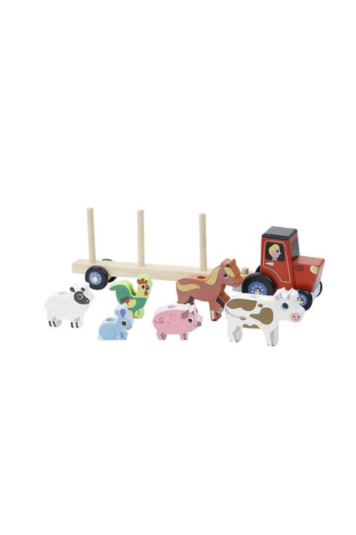 TRACTOR & TRAILER W/ANIMALS STACKING GAME