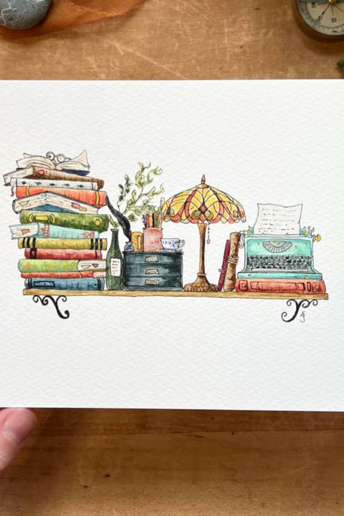 The Mini Writer's Shelf Giclée Print