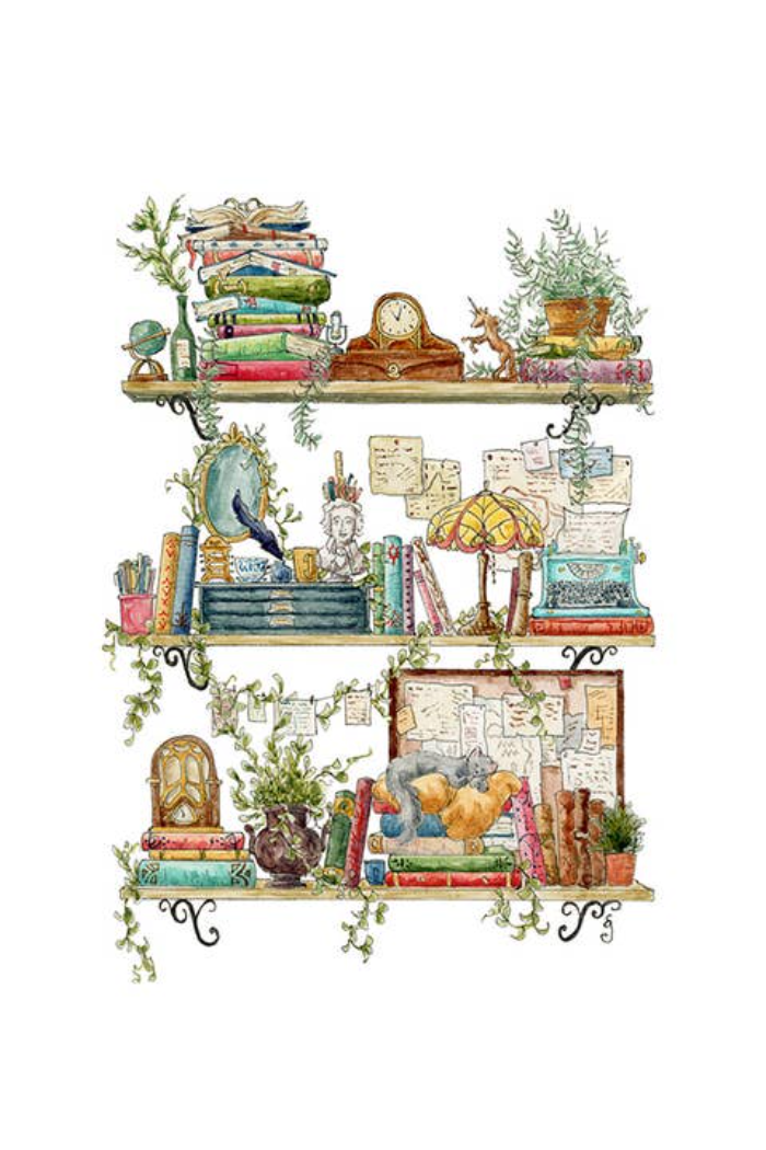 The Writer's Shelves Postcard