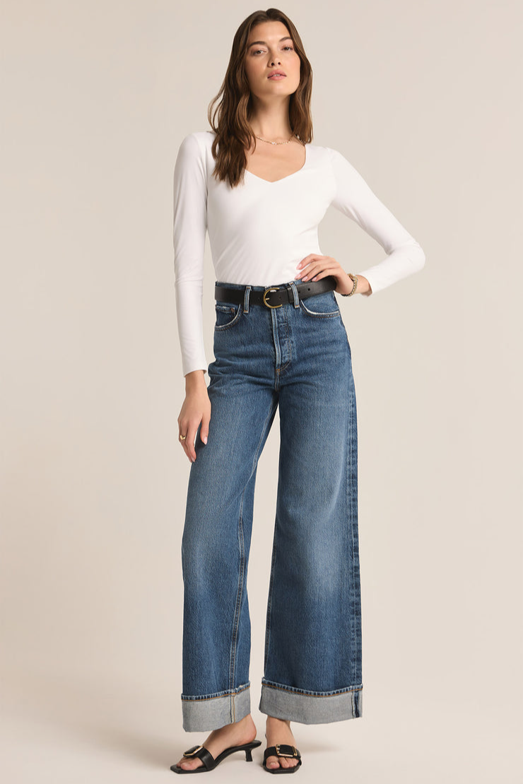 Avala Longsleeve So Smooth Top- White