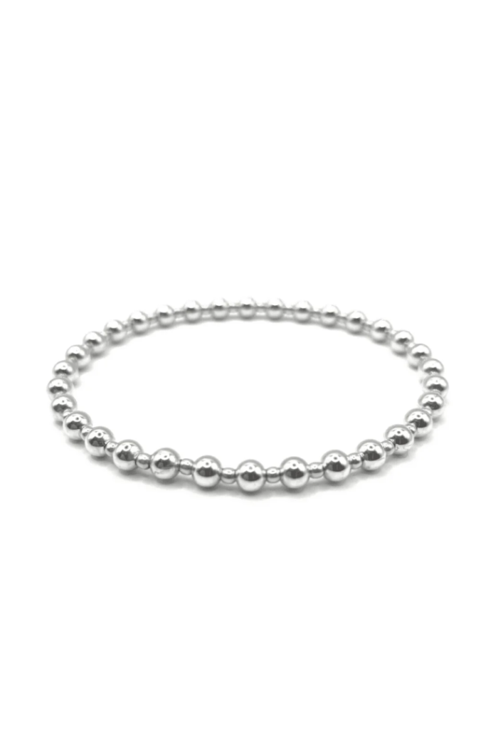 4MM+2MM+4MM STERLING SILVER WATERPROOF DIMENSION BRACELET 7"