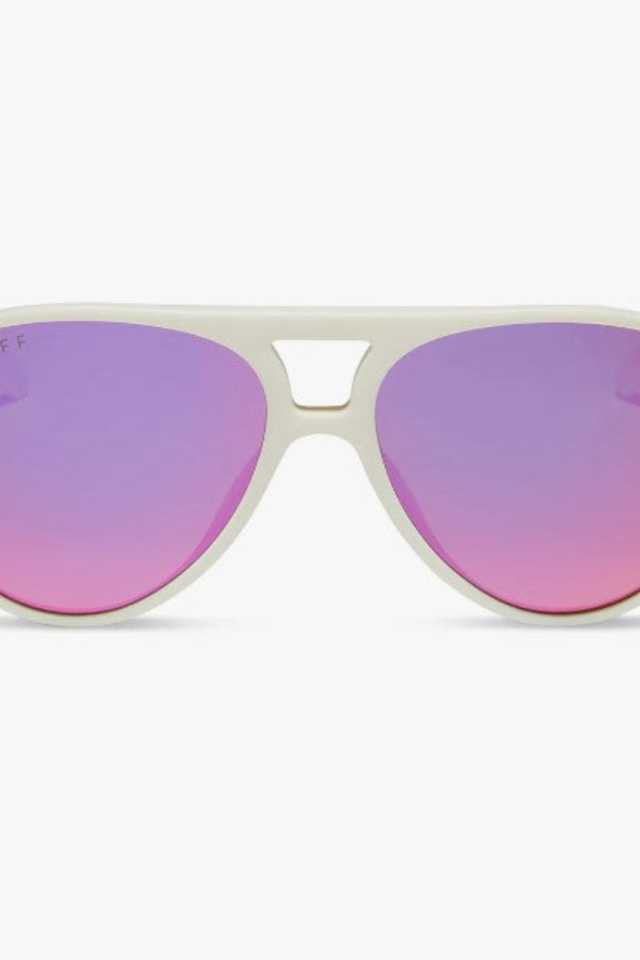 Tosca II Matte White + Pink Rush Mirror Sunglasses