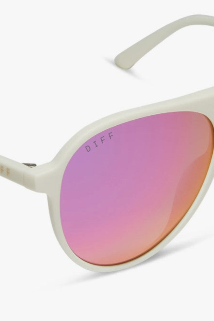 Tosca II Matte White + Pink Rush Mirror Sunglasses