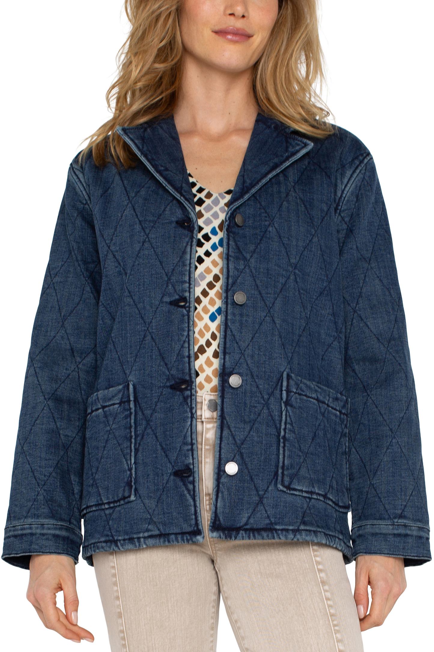 Notch Collar Quilted Coat