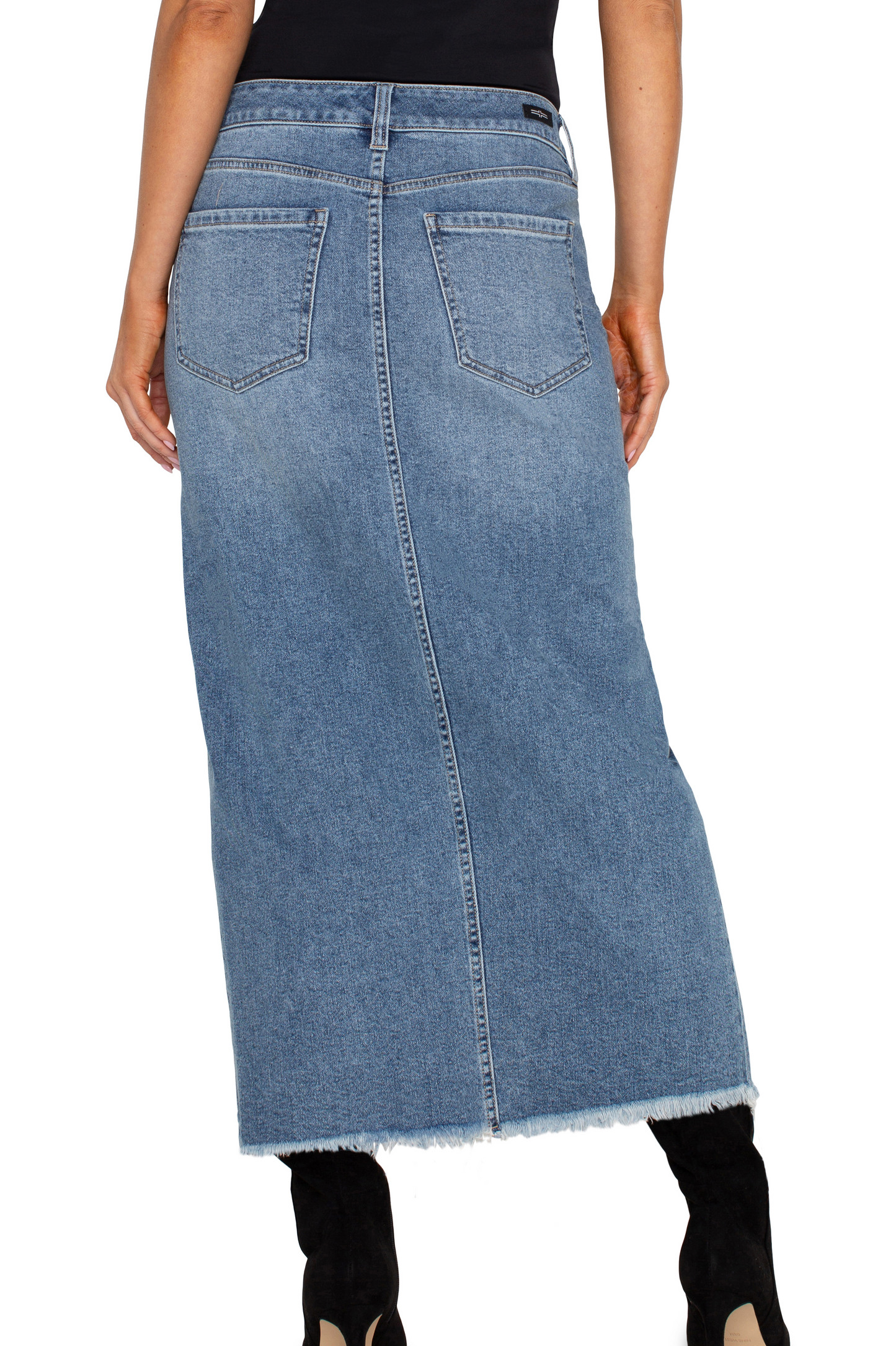 5-Pocket Front Slit Maxi Skirt