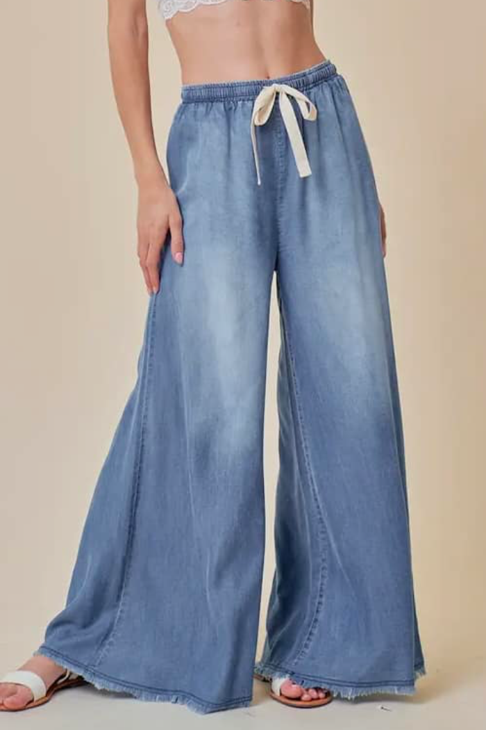 Wide Leg Denim Pants