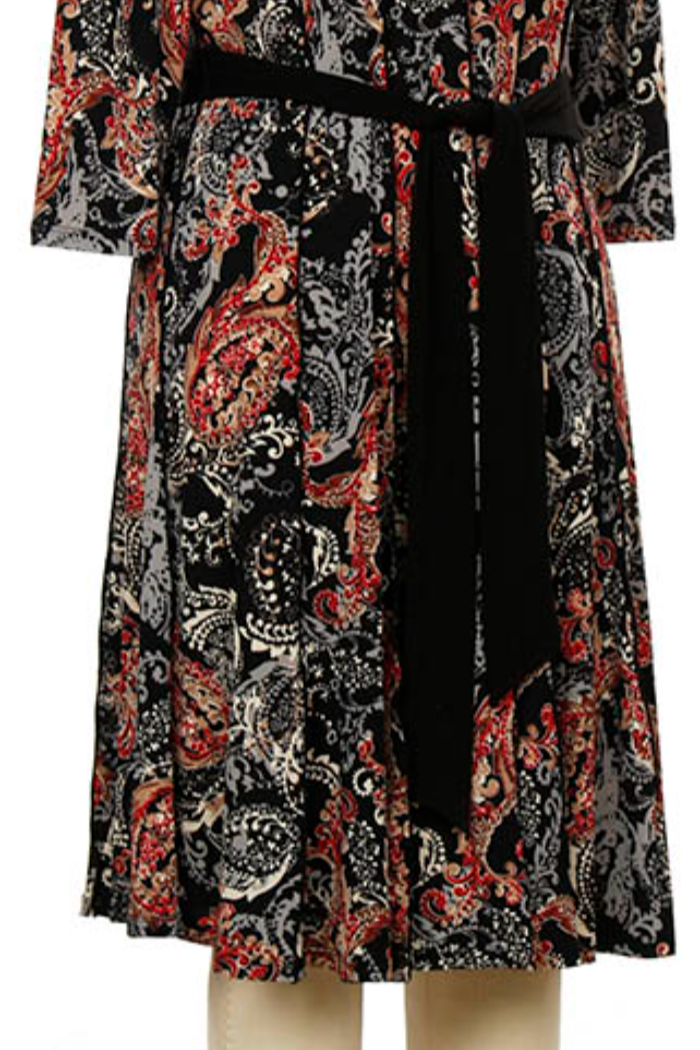 3/4 Slv Treasha Print Dress