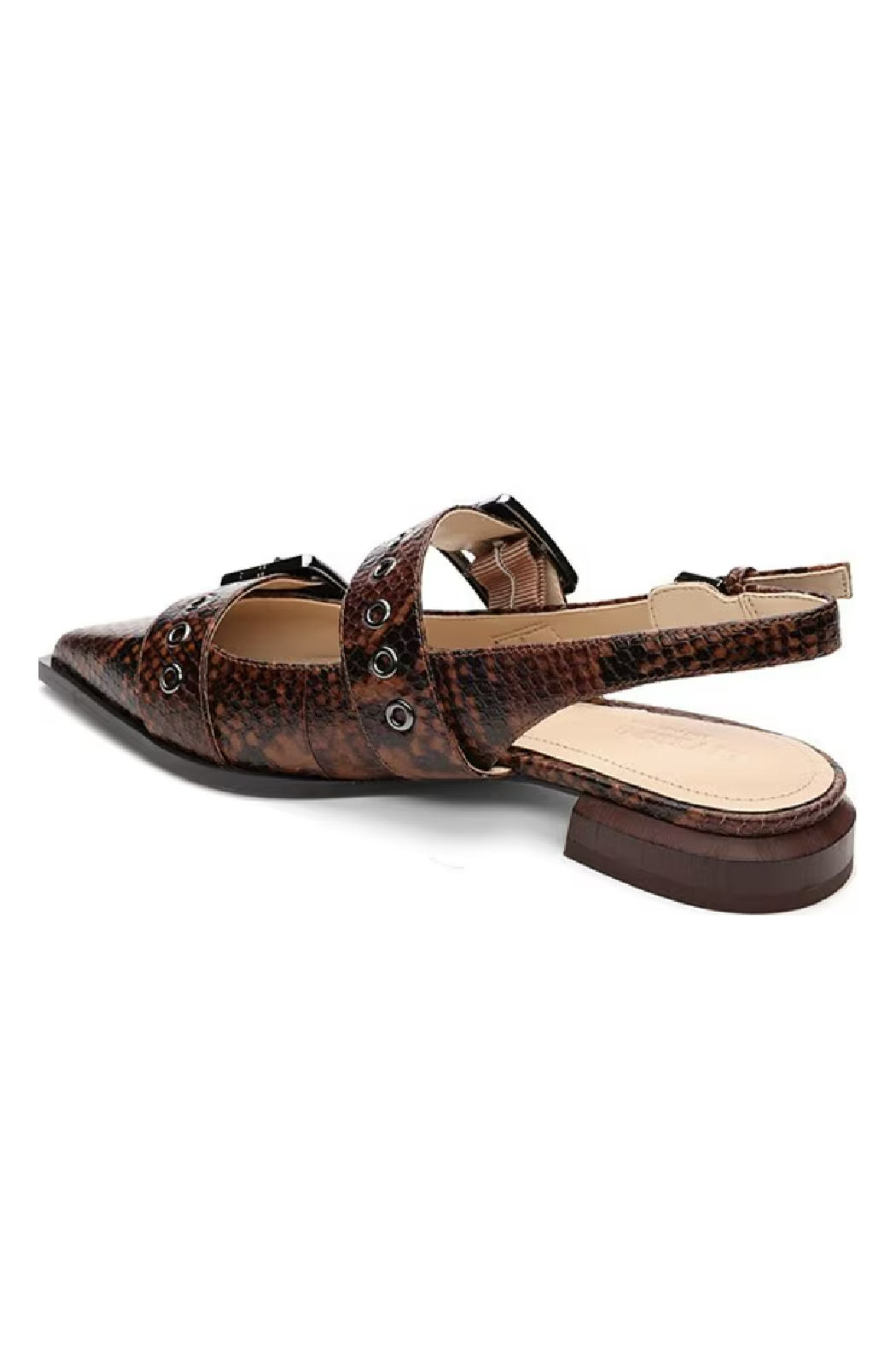 Villa Snake Embossed Leather Slingback