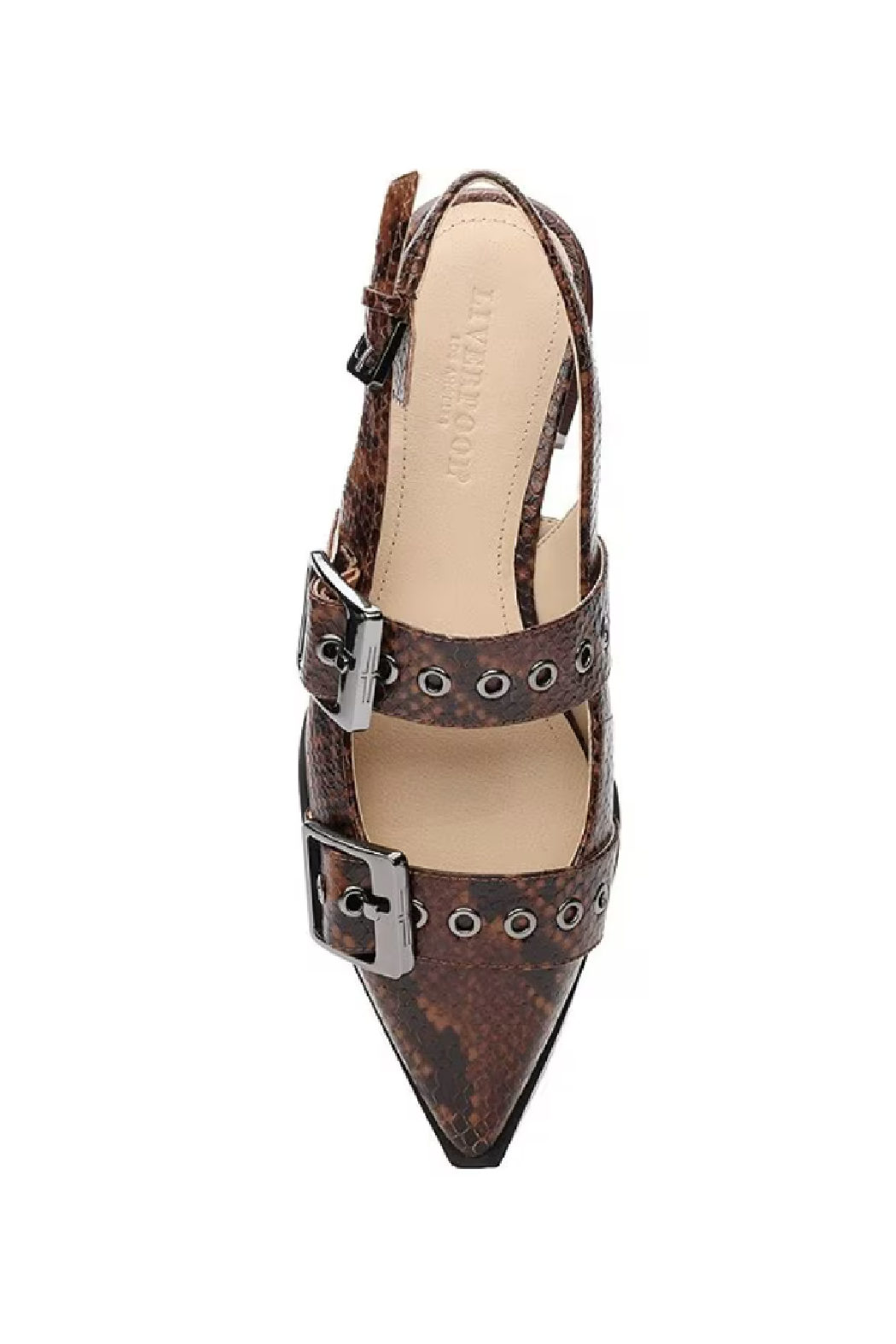 Villa Snake Embossed Leather Slingback