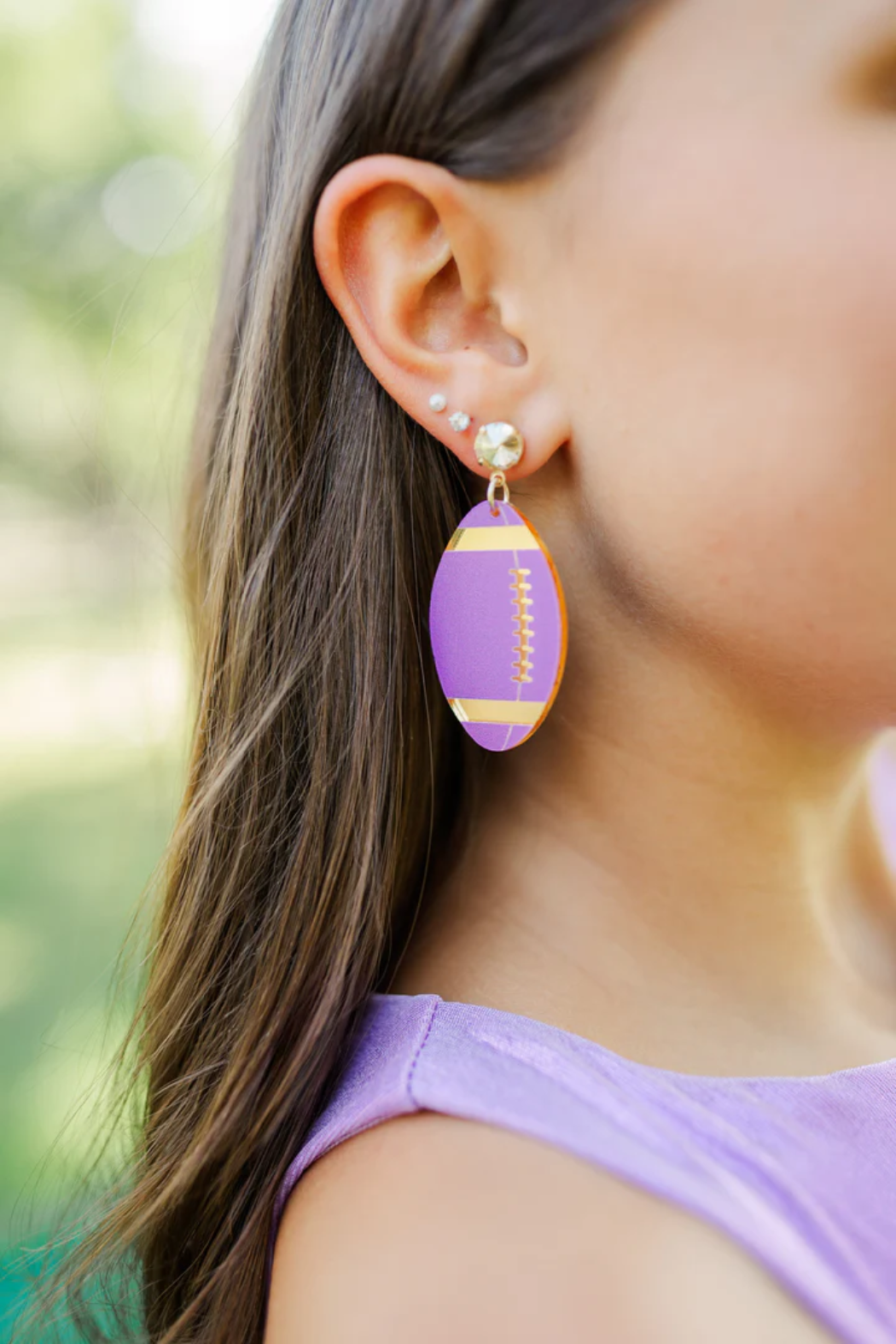 Acrylic Football Earrings